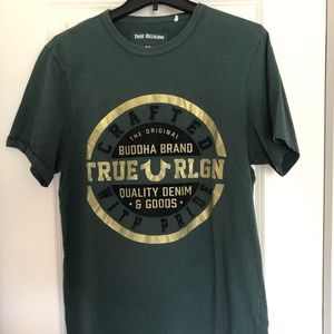 True Religion Men’s T-shirt with big logo.